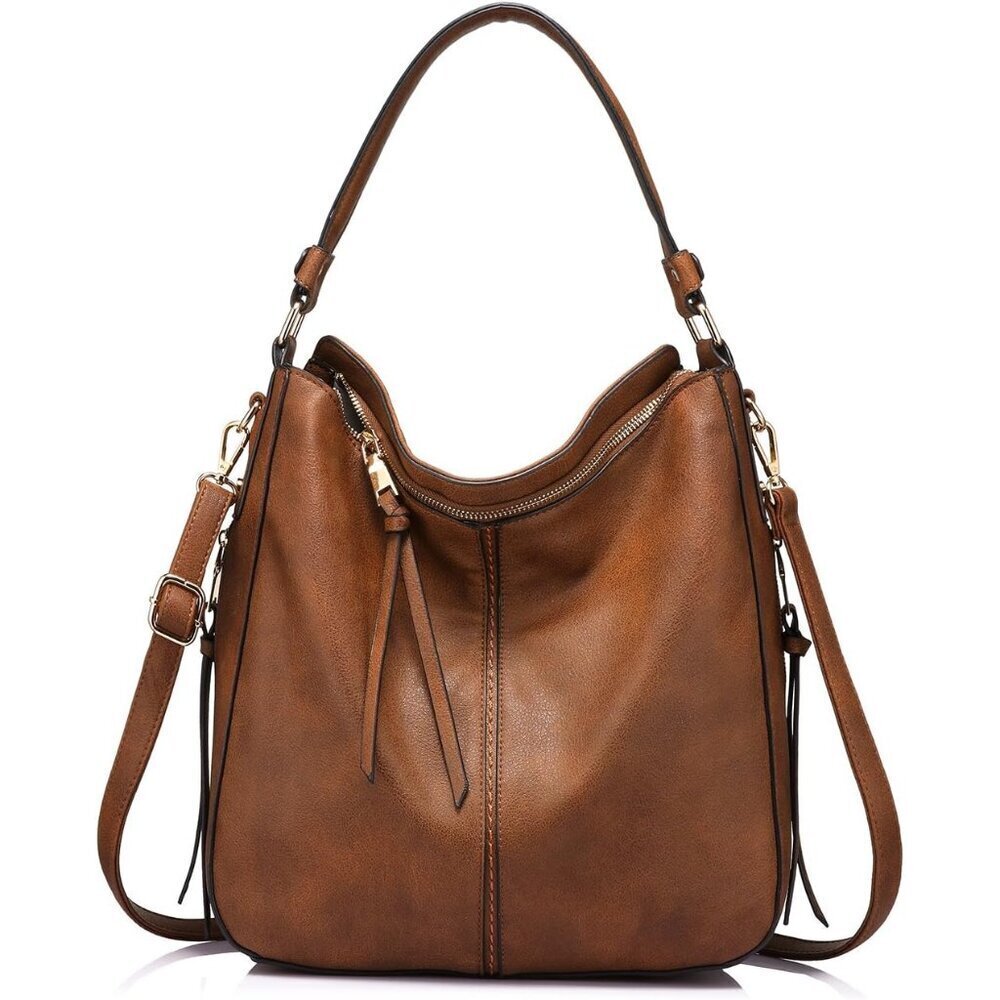 Hobo Crossbody Bags for Women Designer Faux Leather Hobo Handbags Retro Large Si